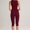 Legging capri taille moyenne en modal Suri, couleur vin Legging capri taille moyenne en modal Suri, couleur vin