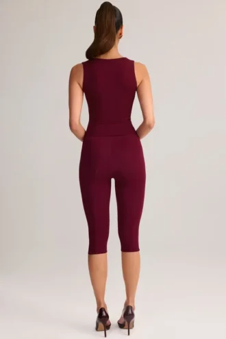Legging capri taille moyenne en modal Suri, couleur vin