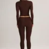 Legging court taille moyenne Roux en modal, couleur chocolat Legging court taille moyenne Roux en modal, couleur chocolat