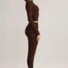 Legging court taille moyenne Roux en modal, couleur chocolat Legging court taille moyenne Roux en modal, couleur chocolat