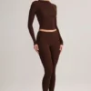 Legging court taille moyenne Roux en modal, couleur chocolat Legging court taille moyenne Roux en modal, couleur chocolat