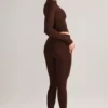 Legging court taille moyenne Roux en modal, couleur chocolat Legging court taille moyenne Roux en modal, couleur chocolat