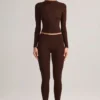Legging court taille moyenne Roux en modal, couleur chocolat Legging court taille moyenne Roux en modal, couleur chocolat