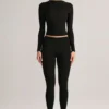 Legging court taille moyenne Roux en modal noir Legging court taille moyenne Roux en modal noir