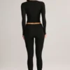 Legging court taille moyenne Roux en modal noir Legging court taille moyenne Roux en modal noir