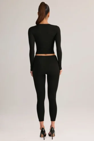 Legging court taille moyenne Roux en modal noir