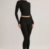 Legging court taille moyenne Roux en modal noir Legging court taille moyenne Roux en modal noir
