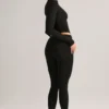 Legging court taille moyenne Roux en modal noir Legging court taille moyenne Roux en modal noir
