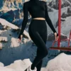 Legging de base sans coutures Super Sculpt en noir Legging de base sans coutures Super Sculpt en noir
