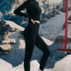 Legging de base sans coutures Super Sculpt en noir Legging de base sans coutures Super Sculpt en noir