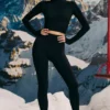 Legging de base sans coutures Super Sculpt en noir Legging de base sans coutures Super Sculpt en noir