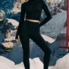 Legging de base sans coutures Super Sculpt en noir Legging de base sans coutures Super Sculpt en noir