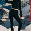 Legging de base sans coutures Super Sculpt en noir Legging de base sans coutures Super Sculpt en noir