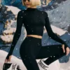 Legging de base sans coutures Super Sculpt en noir Legging de base sans coutures Super Sculpt en noir