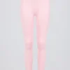 Legging en jersey brossé à taille mi-haute et fronces, couleur rose pâle chiné