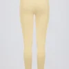 Legging froncé en jersey brossé à taille mi-haute en marl citron