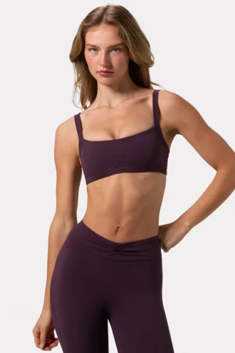 Soutien-gorge de sport Soft Active à coutures apparentes, couleur prune