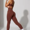 Legging long avec poches, couleur marron Legging long avec poches, couleur marron