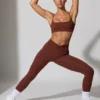 Legging long avec poches, couleur marron Legging long avec poches, couleur marron