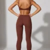 Legging long avec poches, couleur marron Legging long avec poches, couleur marron