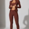 Legging long avec poches, couleur marron Legging long avec poches, couleur marron