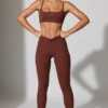 Legging long avec poches, couleur marron Legging long avec poches, couleur marron