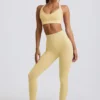 Legging sans coutures Super Sculpt à taille haute, couleur jaune beurre