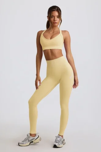 Legging sans coutures Super Sculpt à taille haute, couleur jaune beurre