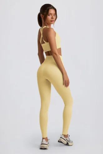Legging sans coutures Super Sculpt à taille haute, couleur jaune beurre