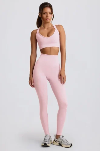 Legging sans coutures taille haute Super Sculpt, couleur rose poudré