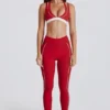 Legging Soft Active à contrastes en rouge foncé Legging Soft Active à contrastes en rouge foncé