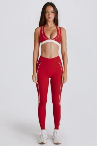 Legging Soft Active à contrastes en rouge foncé