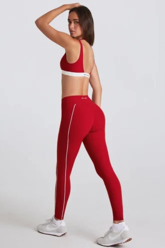 Legging Soft Active à contrastes en rouge foncé