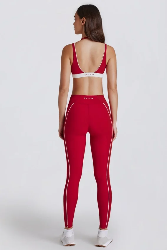 Legging Soft Active à contrastes en rouge foncé Legging Soft Active à contrastes en rouge foncé