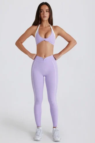 Legging Soft Active à effet torsadé sur le devant, couleur lilas