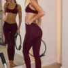 Legging Soft Active à taille en V, couleur bordeaux Legging Soft Active à taille en V, couleur bordeaux