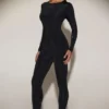 Legging taille haute en jersey orné Cassie, noir Legging taille haute en jersey orné Cassie, noir