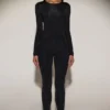 Legging taille haute en jersey orné Cassie, noir Legging taille haute en jersey orné Cassie, noir