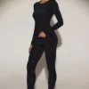 Legging taille haute en jersey orné Cassie, noir Legging taille haute en jersey orné Cassie, noir