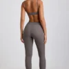 Legging taille haute en modal côtelé Linnea Petite, gris Legging taille haute en modal côtelé Linnea Petite, gris