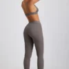 Legging taille haute en modal côtelé Linnea Petite, gris Legging taille haute en modal côtelé Linnea Petite, gris