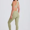 Legging à taille mi-haute et sangles en forme d&rsquo;étrier, couleur Matcha