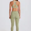 Legging à taille mi-haute et sangles en forme d&rsquo;étrier, couleur Matcha