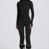 Legging thermique noir à imprimé léopard Legging thermique noir à imprimé léopard