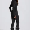 Legging thermique noir à imprimé léopard Legging thermique noir à imprimé léopard