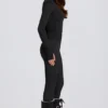 Legging thermique noir à imprimé léopard Legging thermique noir à imprimé léopard