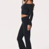 Legging évasé Soft Active à taille en V, noir Legging évasé Soft Active à taille en V, noir