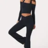 Legging évasé Soft Active à taille en V, noir Legging évasé Soft Active à taille en V, noir