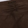 Leggings en jersey brossé à taille mi-haute et fronces, couleur noisette chinée