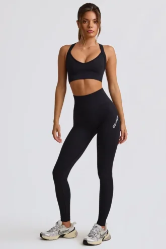 Leggings sans coutures taille haute Super Sculpt en noir